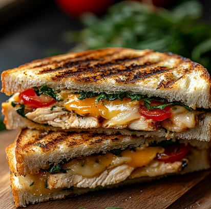 Grilled Chicken and Smoked Cheese Panini