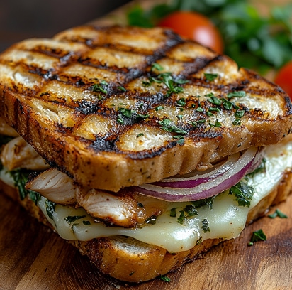 Grilled Chicken and  Smoked Cheese Panini