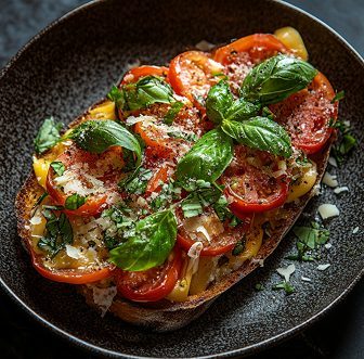 Tomato Basil Bruschetta with Smoked Cheese LV