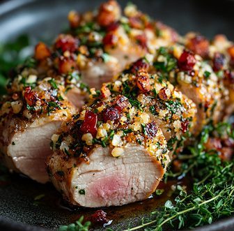 Smoked Cheese and Herb Crusted Pork Tenderloin(lv translation)